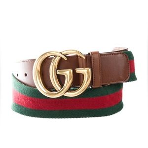 GUCCI Web Accent Canvas Belt